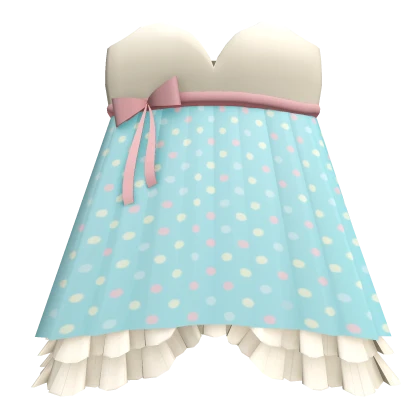 3.0 Cotton Candy Pink Blue Polka Dot Halter Dress