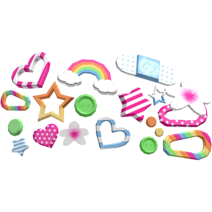 Decora Kawaii Cute Rainbow Harajuku Clips w Stars