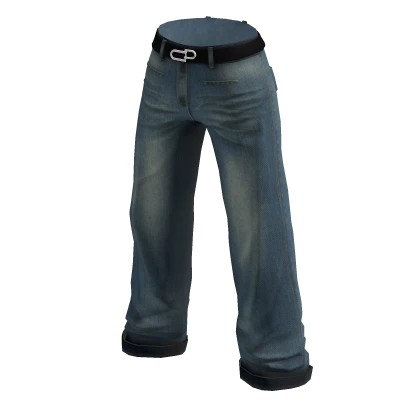 Denim Pants with Belt