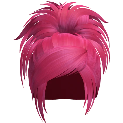 Emo Scene Spikey Fluffy Y2k Bun (Hot Pink)