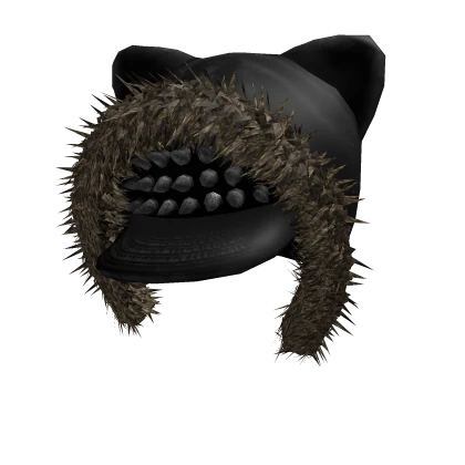 Y2K Black Fur Cat Hood