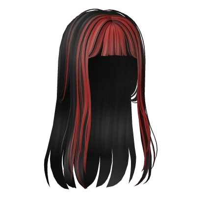 🍀Two Tone Hime Hair (Black & Red)