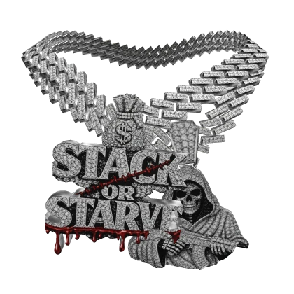 4.0 iced out stack or starve chain w draco & grim