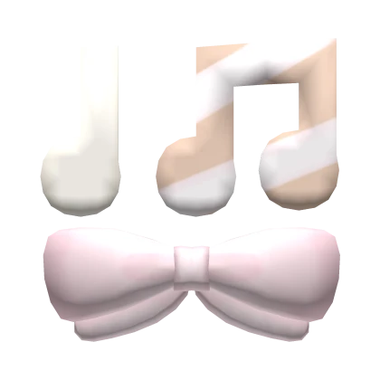 neapolitan pink bow brown music note hairclip set