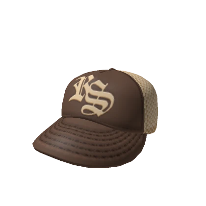 BEIGE / BROWN ROCKSTAR Y2K TRUCKER CAP