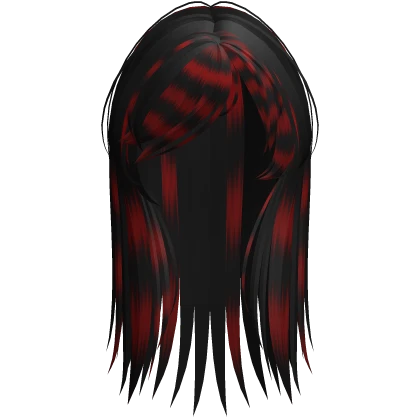 Red & Black Raccoon Messy Spikey Punk Scene Hair