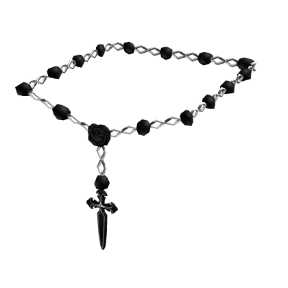 leg rosary rose & dagger black silver (1.0 & 3.0)