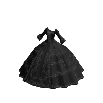 ♾️ Black rococo flower ballgown