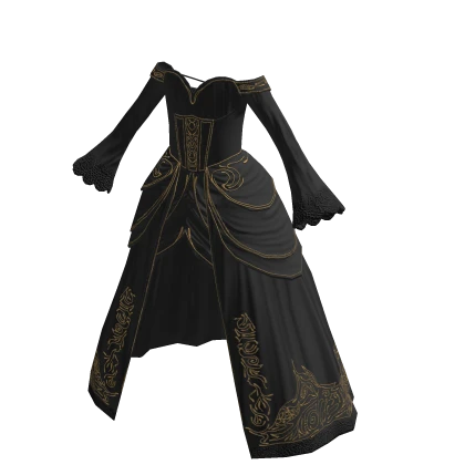 Dark black princess dress