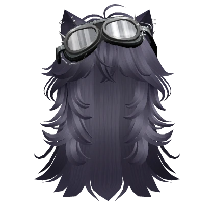 Purple Anime cat hair w/ Y2K Goggles