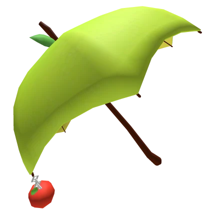 Blue apple umbrella with a red apple charm