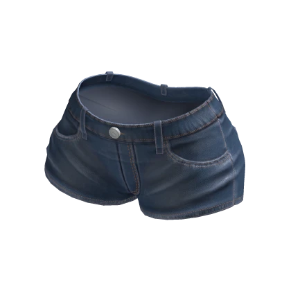 Low Waist Denim Shorts - Blue