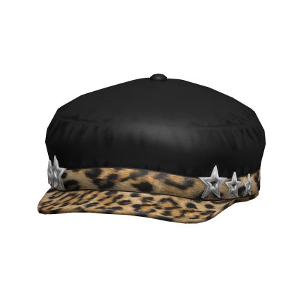 Y2K Leopard Beret Cap