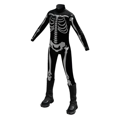 Halloween Anime Goth Skeleton Black Jumpsuit