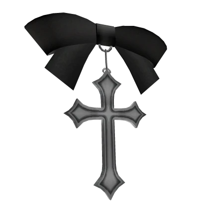 ♡ gothic black cross bow clip