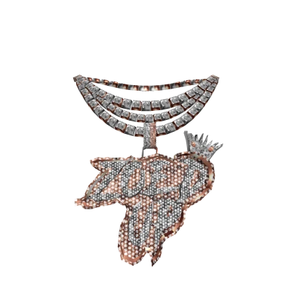 4.0 Zoed up chain w crown rosegold & silver ICED
