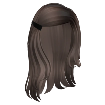 Light Brown Retro Popstar Swoop Clipped Long Hair 