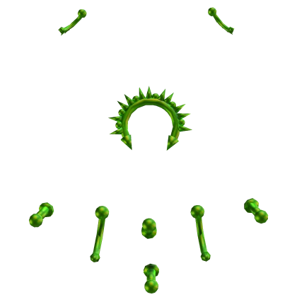 green spiky ultimate punk piercing set