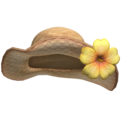 Tropical Hibiscus Beach Sun Hat Yellow