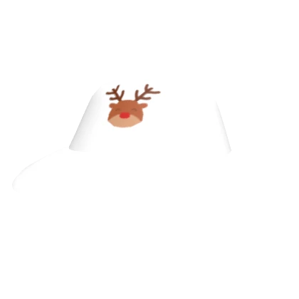 White Reindeer Christmas Trendy Hat 