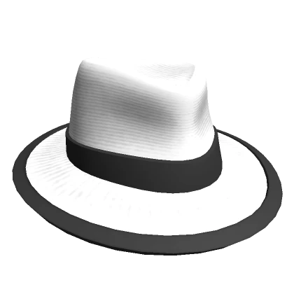 White Fedora with Black Band