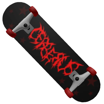 Cerberus Grunge Skateboard Red