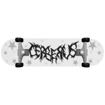 Cerberus Grunge Skateboard side white