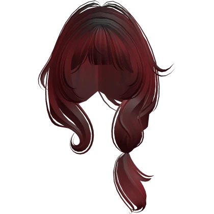 Cute Cottage Core Messy Fluffy Pigtail (Dark Red)
