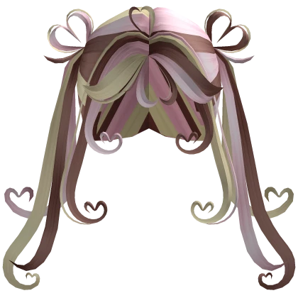 ♡ Cute neapolitan lovely heart high long pigtails