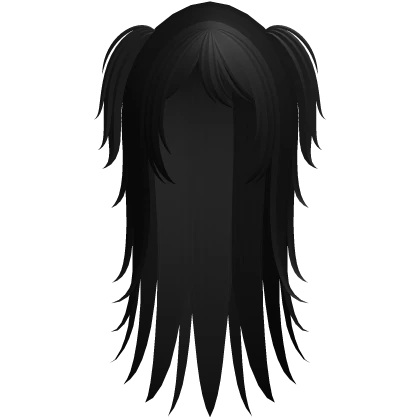 long emo wipsy hair with ponytails in black