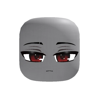Chibi Sleepy Relaxed Cat Face - Red