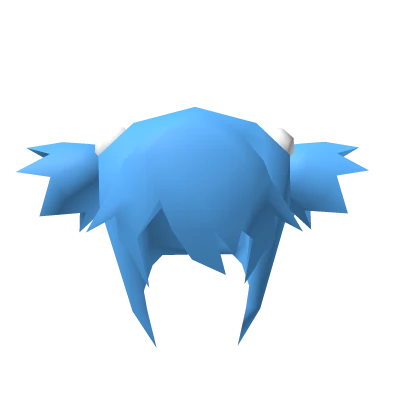 🖤Low Poly Spiked Blue Pigtails
