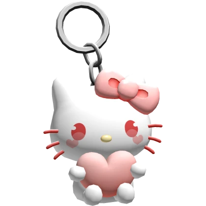 ♡ kitty red heart keychain