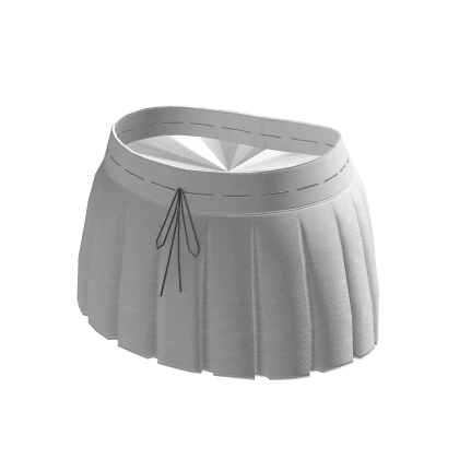 ☆ white pleated mini-skirt