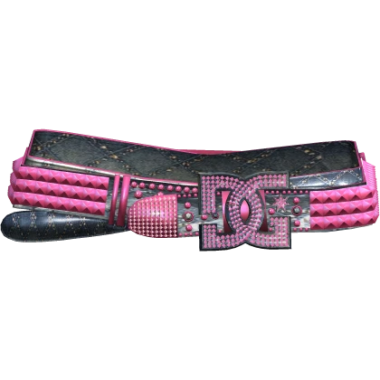Y2K Studded Gyaru Rhinestone 2000s Belt Denim Pink