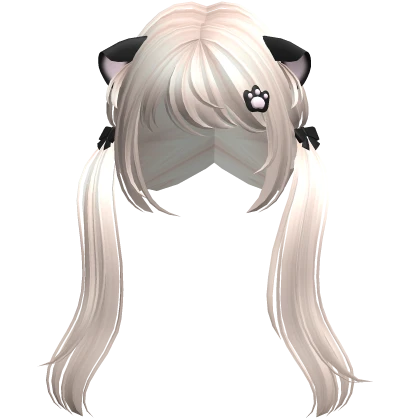 Kawaii Cat Ears w/ Paw Hairclip Hair (Beige)