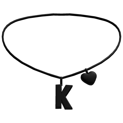 ♡ initial K heart necklace in black (3.0)