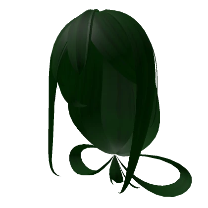 Cute Green Anime Ribbon Hair