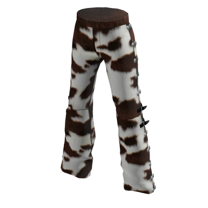 Cowboy Fancy Cow Print Brown Western Cool Chaps
