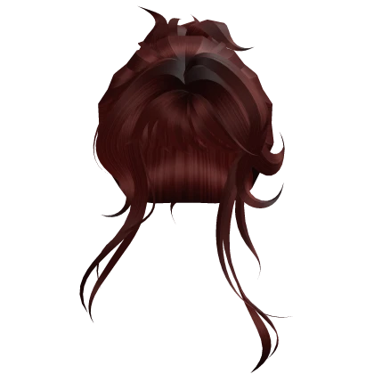 High Bun Work Girl Dark Red Hair Cute Messy Loose