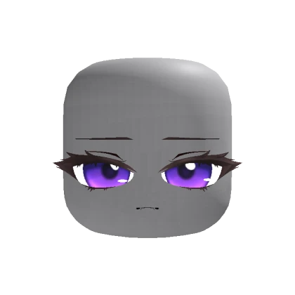 Cute Chibi Relaxed Stare Face - Purple