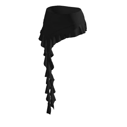 ☆ ruffle black minskirt