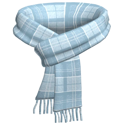 Plaid Scarf Blue Pastel Snow Cozy Striped Knit 1.0