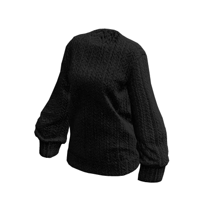 Black Cute Oversized Fluffy Sweater 🫐
