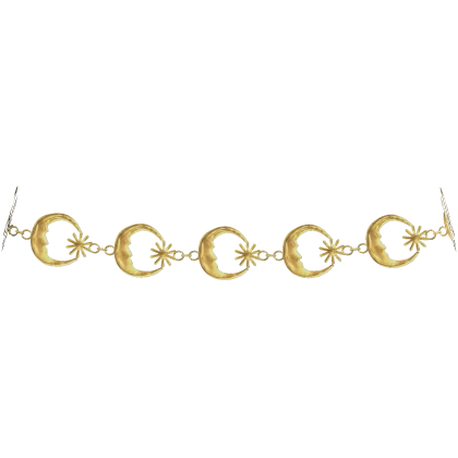  Gold Celestial Sun & Moon Chain Belt 