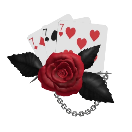 Gothic Red Rose Lucky Cards Hair Decoration