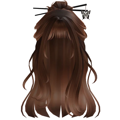 Dark Ginger Half Bun Hair w/Butterfly Clip