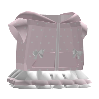 Cute Polka Dots Hoodie Dress In Pink/White