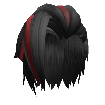 Two-Tone Long Hair w/ swirly Bangs  Black & Red