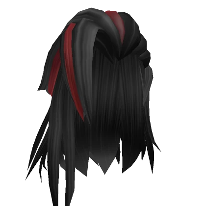 Two-Tone Long Hair w/ swirly Bangs  Black & Red